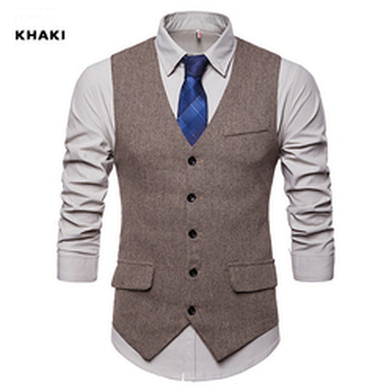 Smart Casual Black Suit Vest Men Single Breasted Chalecos Hombre Formal Solid Men Vest Waistcoat