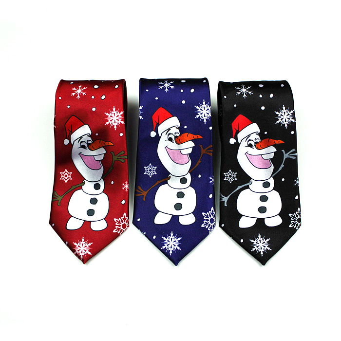 Novelty Christmas Tie Fashion Snowman Holiday Necktie For Festival Party