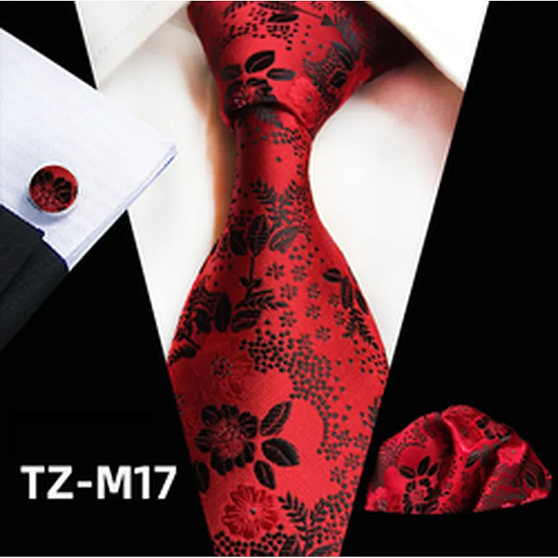 Wholesale Men Ties And Hanky Cufflinks Set Luxury Neckties With Pocket Squares Casual Ties For Men Italian