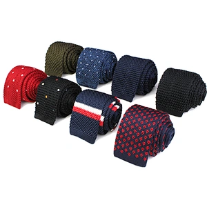 fashion mens polyester plain knit tie