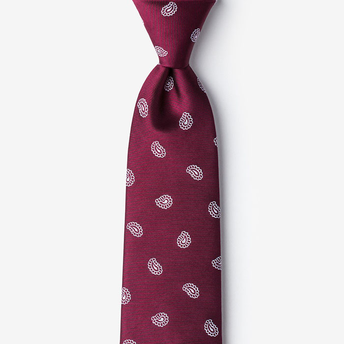 high quality classical popular mens red paisley silk tie