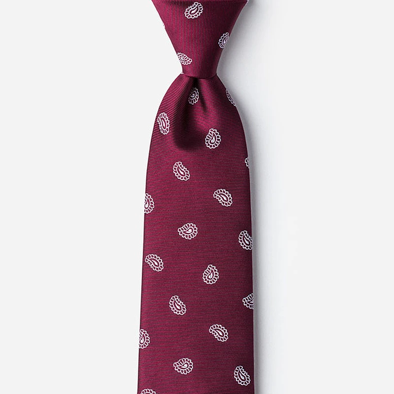 high quality classical popular mens red paisley silk tie