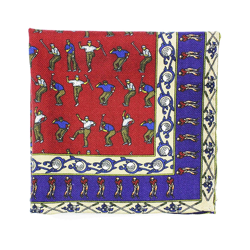 Cheap Pocket Square Style 100%Cotton Hankies Wool Handkerchief Men Custom Logo Printed Gift