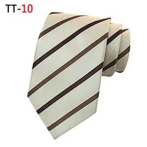 Custom Logo Striped Neck Ties For Men Polyester Woven Casual Neckties