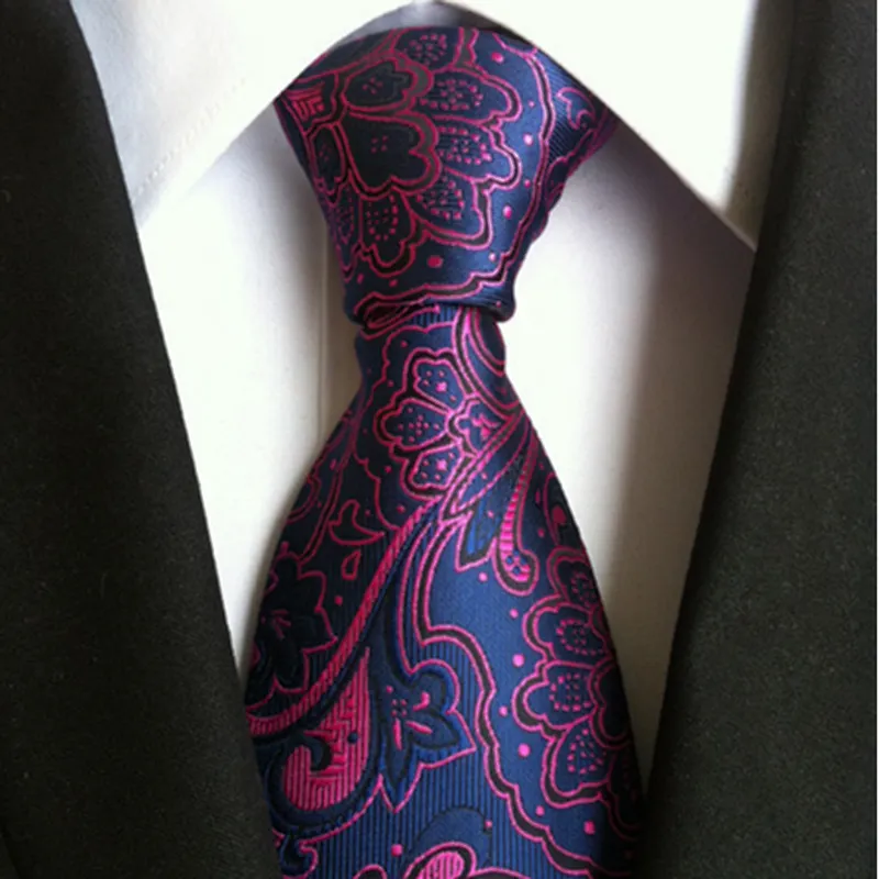 Wholesale Silk Neckties Men Luxury Paisley Silk Ties Jacquard Woven Polyester Cravate Homme