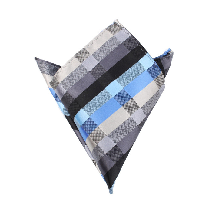 logo woven pocketsquare checks pattern wholesale handkerchief pocket square polyester WPS009