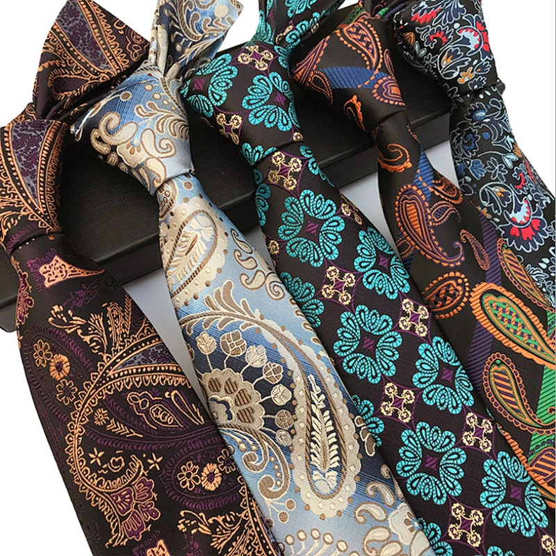 Fashion Grid Neck Ties For Men Polyester Cravate Pour Homme Custom Neckties Men Jacquard Woven