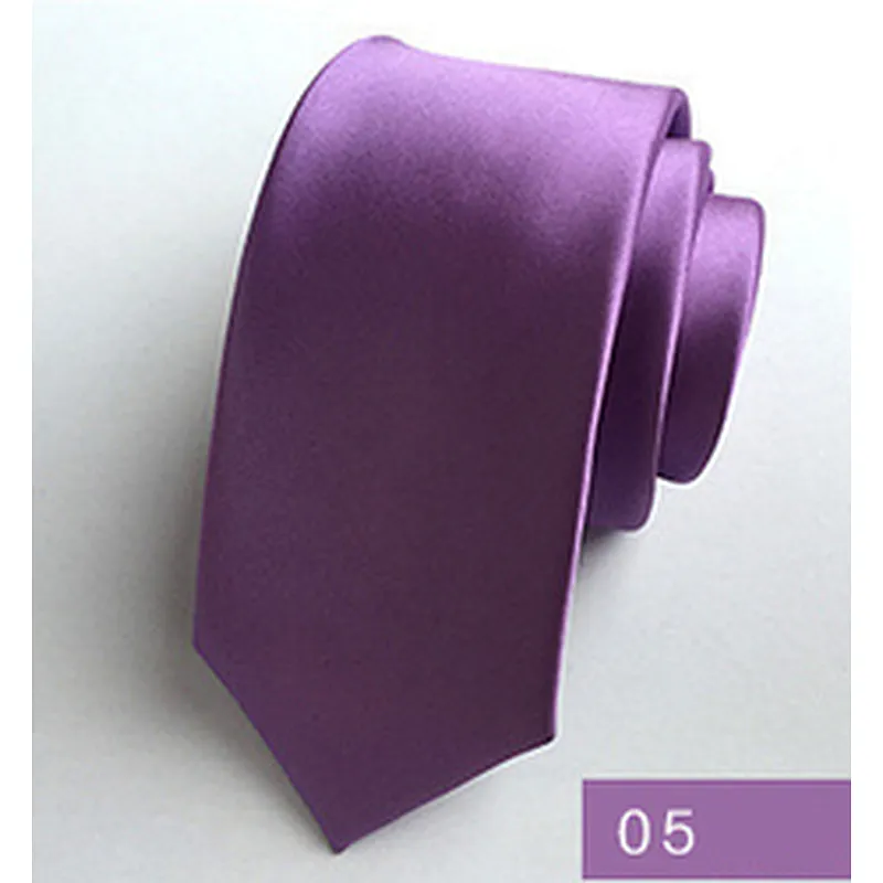 Wholesale Ties Men Custom Logo Classic Plain Slim Polyester Woven Solid color Necktie