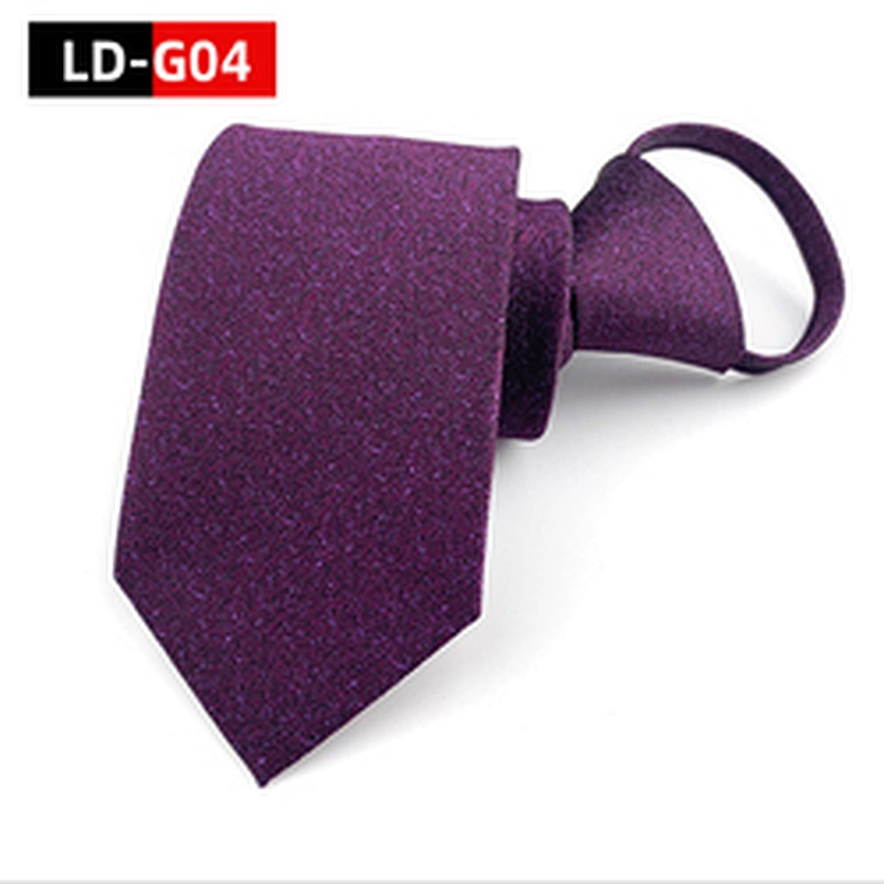 Custom Zipper Tie Fashionable No Tie Plain Boys Zipper Necktie Jacquard Lazy Zipper Ties For Men