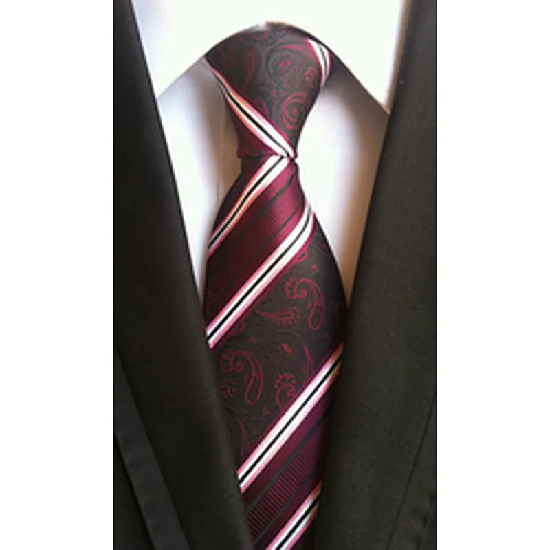 Wholesale Business Silk Ties Formal Stripe Silk Neckties Men Polyester Jacquard Woven Cravate Homme