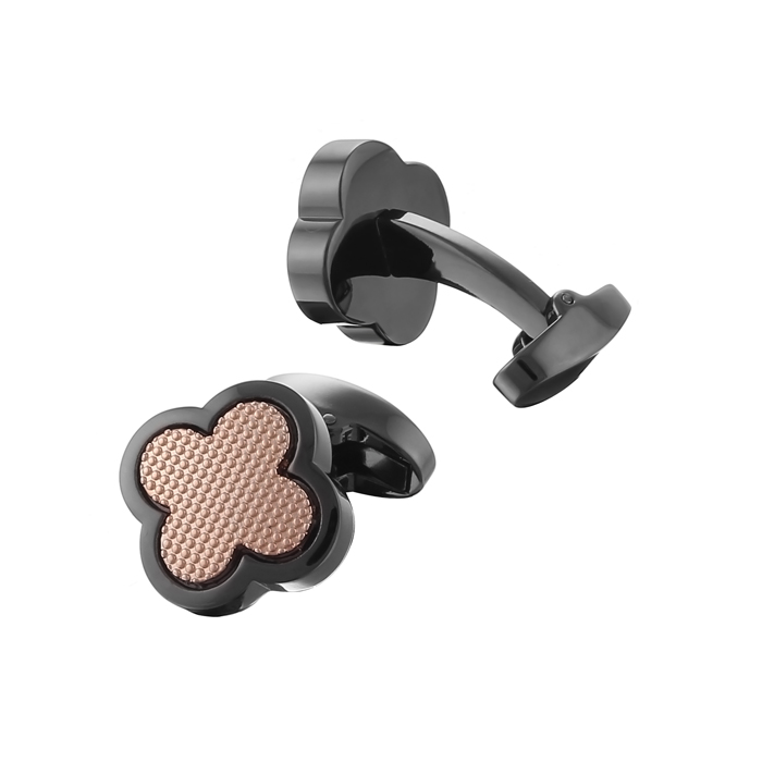 Personalized cheap brown flower cufflinks