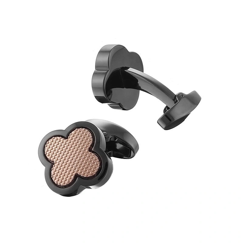 Personalized cheap brown flower cufflinks