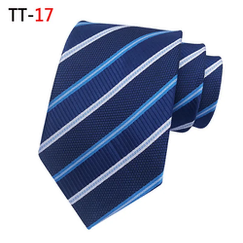 Custom Logo Striped Neck Ties For Men Polyester Woven Casual Neckties
