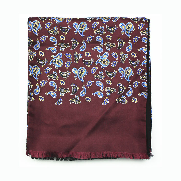 red paisley scarf big pocket square with red/green/blue personalized srarf SC029