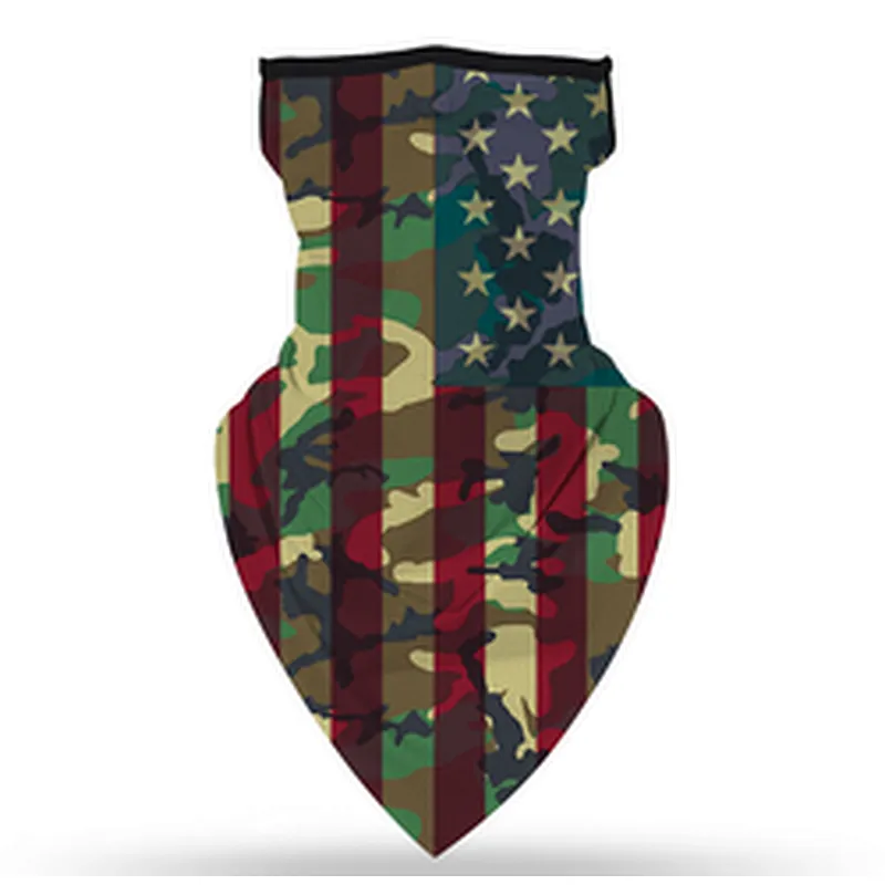 Bandana Custom Logo Multifunction Seamless Outdoor Cycling Sunshade Triangle Face Scarf Neck Gaiter With Ear Loop