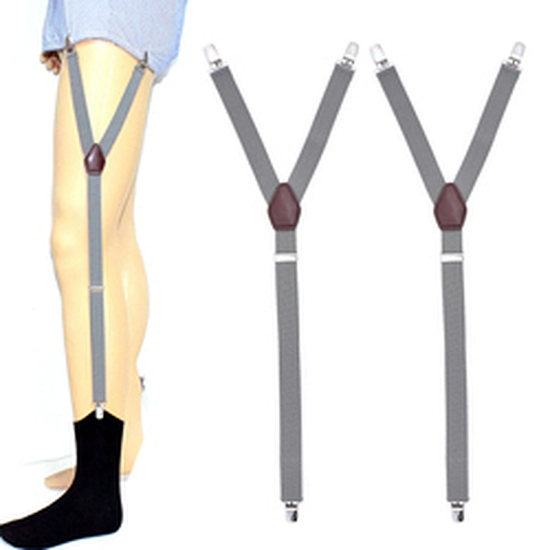 Wholesale Men's Non-slip Y Shaped Adjustable Suspenders Elastic Uniform Garter Belts Shirt Stays For Men