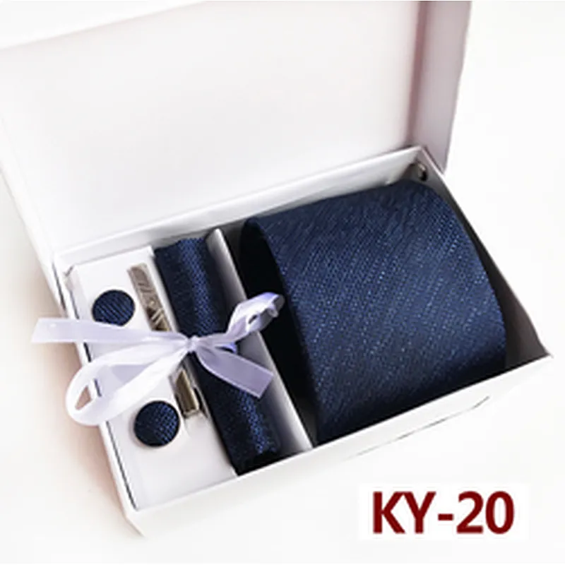 Custom Neckties With Pocket Squares Fashion Men Ties and Hanky Set Paisley Tie Clip Pocket Square and Cufflink Set Gift Box