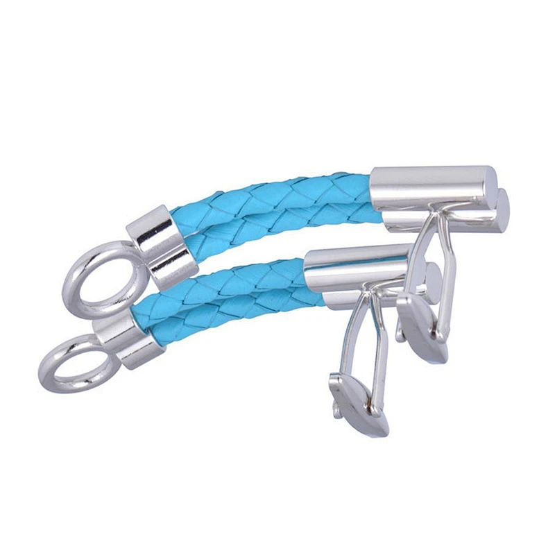 fashion style mens pu leather cufflinks