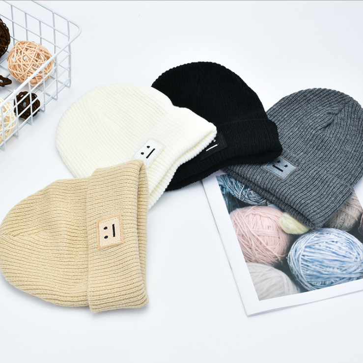 Winter Custom Logo Fashion Fitted Knitting Embroidery Hat for Kids Children Beanie Hat for Girls