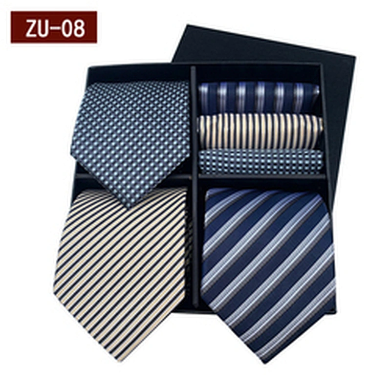 Fashion Luxury Gravata Masculina High Quality Men Ties Custom Mens Ties Silk Box Set Jacquard Necktie Set Gift Box With Logo
