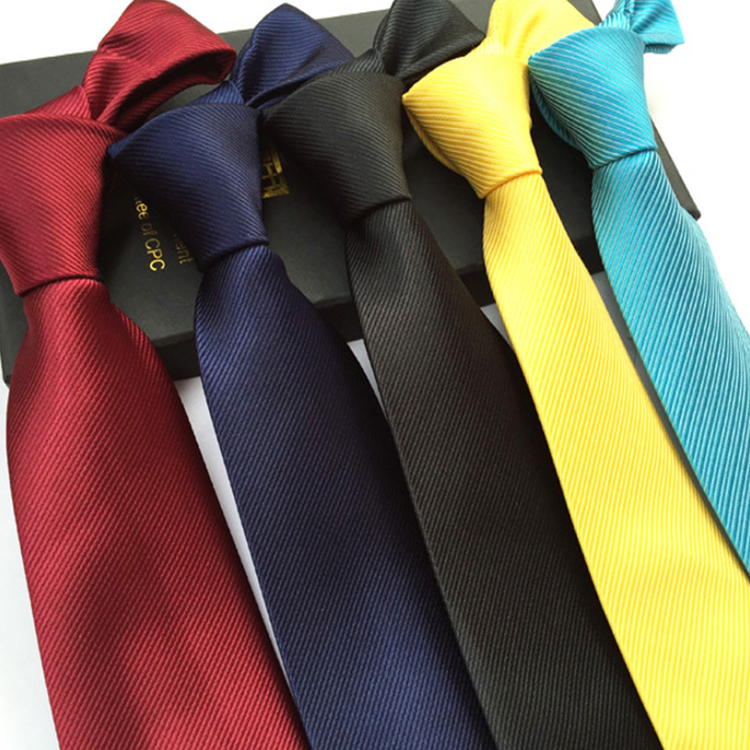 Classic Ties for Men Italian Custom Neckties Men Solid Fine Twill Corbatas De Hombre Polyester Woven