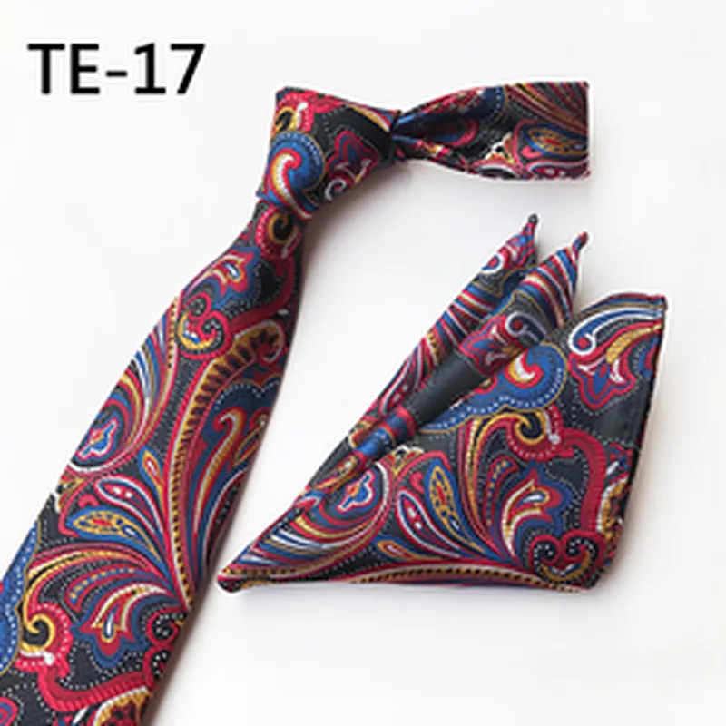 Casual Men Ties and Hanky Set Fashion Floral Neckties with Pocket Square Navy Ensemble Cravate Mouchoirs