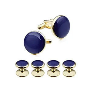 Low Moq Mens Popular Stone Cufflinks Set Business gift