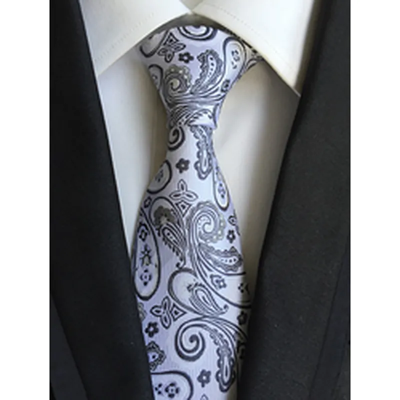 Wholesale Business Silk Ties Formal Stripe Silk Neckties Men Polyester Jacquard Woven Cravate Homme
