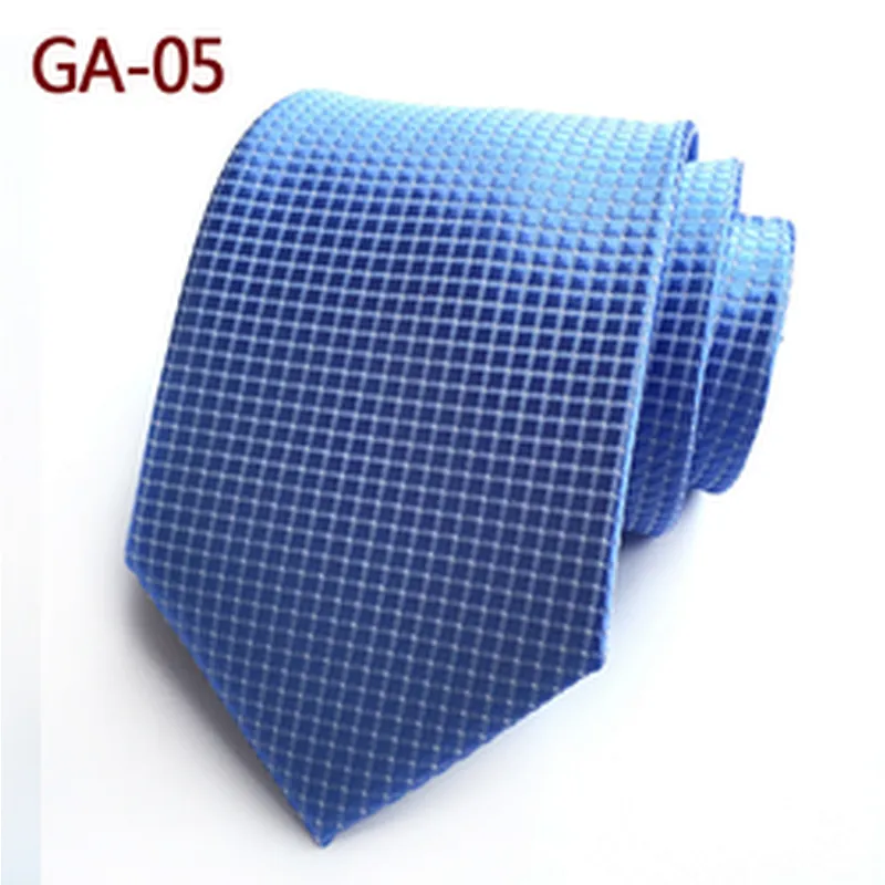 Classic Checked Plain Neck Ties For Men Luxury Ties Men Custom Logo Jacquard Polyester Woven Corbatas Hombres