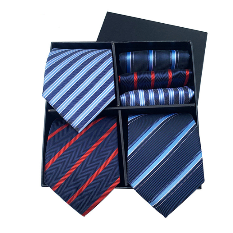 Custom Leisure Silk Necktie Mens Floral Cravates Hommes Woven Mens Ties Silk Box Set