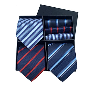 Custom Leisure Silk Necktie Mens Floral Cravates Hommes Woven Mens Ties Silk Box Set