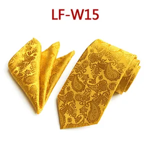 Wholesale Men Ties and Hanky Set Fashion Paisley Neckties with Pocket Square Custom Ensemble Cravate Mouchoirs