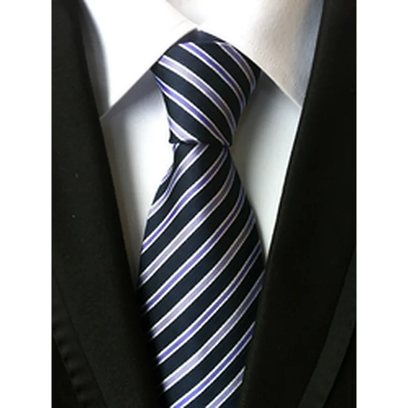 Wholesale Gravata Masculina Luxury Jacquard Woven Mens Neck Tie Set Stripe Ties For Men Italian