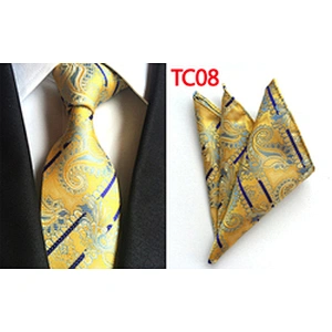 Custom Men Ties and Hanky Set Casual Paisley Neckties with Pocket Square Geometry Ensemble Cravate Mouchoirs