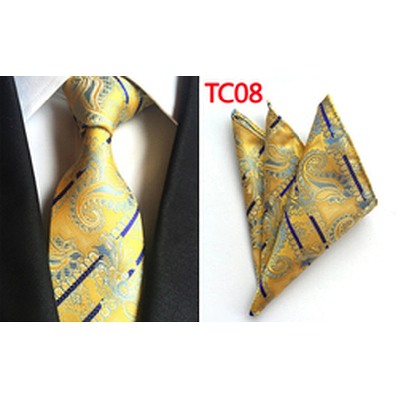 Custom Men Ties and Hanky Set Casual Paisley Neckties with Pocket Square Geometry Ensemble Cravate Mouchoirs