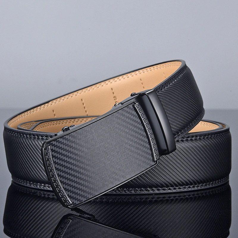 Luxury Man Belts Business Genuine Leather Belts Classics Automatic Black Buckle Men Belt