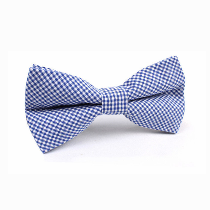 custom school uniform plaid cotton bow ties blue