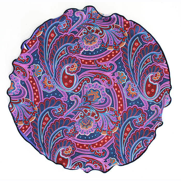 personalized round pocket squares silk handkerchief PR0008