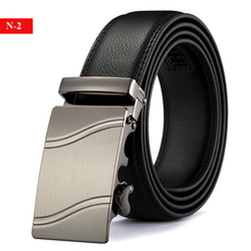 Wholesale Luxury Business Ratchet Automatic Genuine Leather Men's Fashion Belt