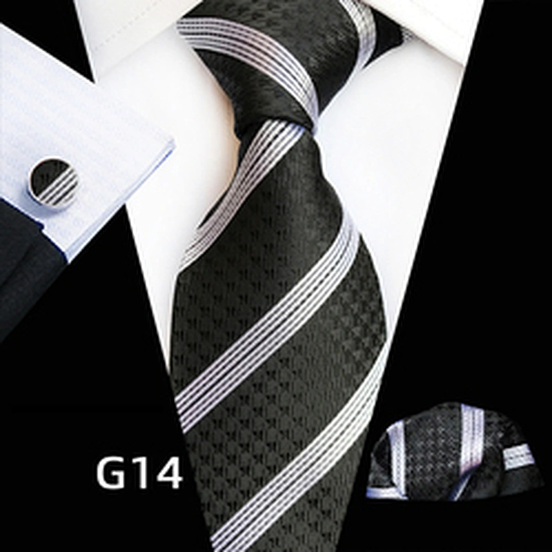 Custom Luxury Necktie Stripe Jacquard Cravates Homme Casual Silk Ties For Men