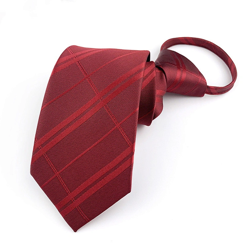 Wholesale Neck Tie Lazy Adjustable Elastic Fashionable No Tie Zipper Slim Ties For Men Jacquard Necktie With Zipper