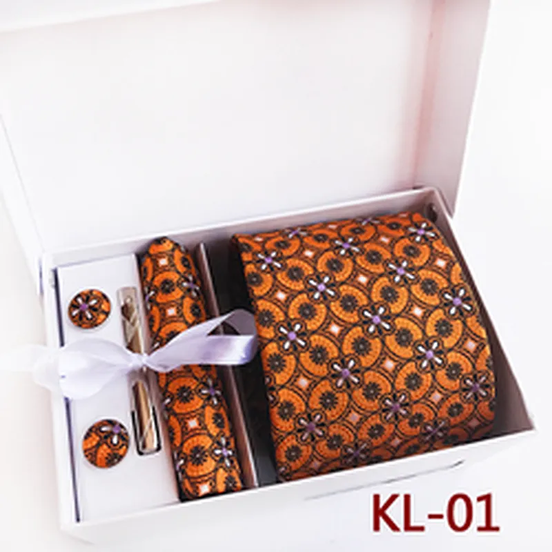 Casual Men Ties and Hanky Set Floral Tie Pocket Square and Cufflink Set Paisley Neckties With Pocket Squares