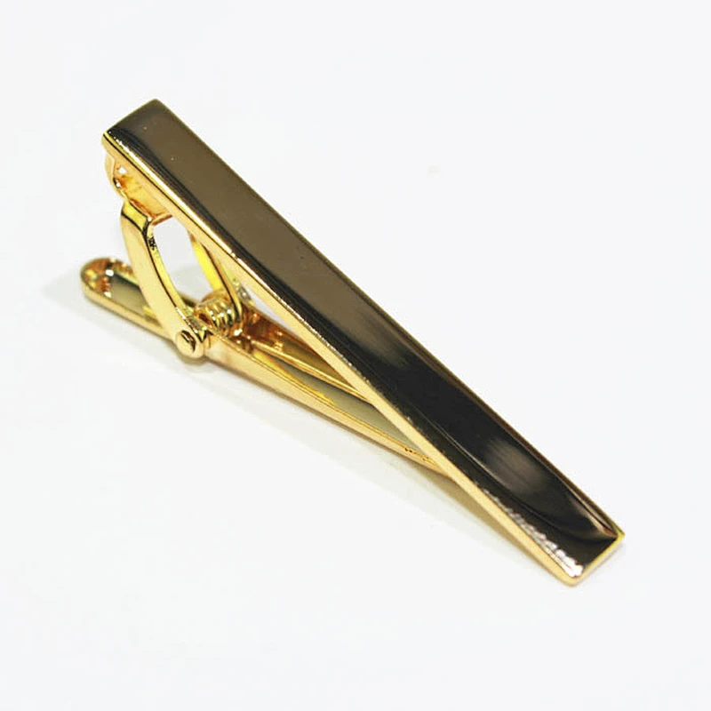 Factory Wholesale Custom Necktie Clip Tie Clip Mens Fashion Tie Pin Cuff Links or Tie Clips Gold