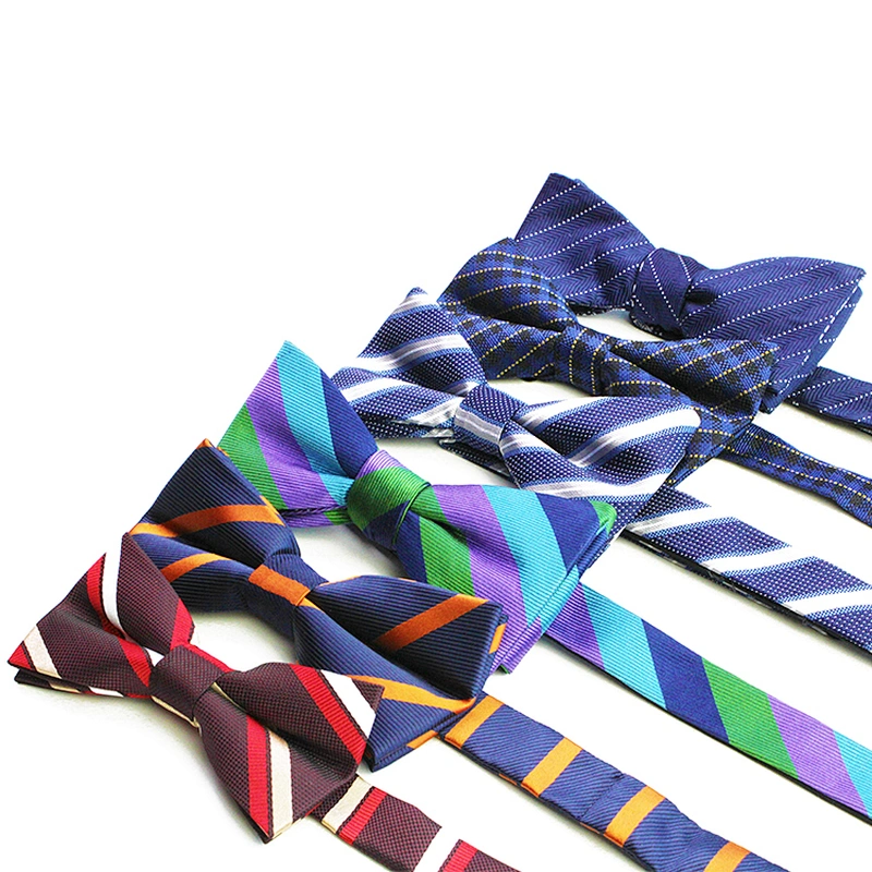 Wholesale Leisure Boys Bow Tie Set Banquet Noeud Papillon Homme Striped Self Tie Bow Ties For Men
