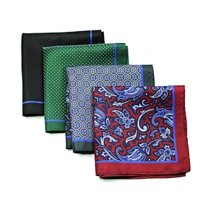 High Quality Men's Suit Hanky Men 100% Polyester Cotton Custom Logo Printed Adults