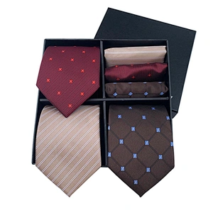 Custom Leisure Silk Necktie Mens Floral Cravates Hommes Woven Mens Ties Silk Box Set