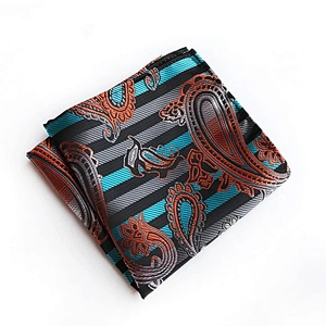Striped Handkerchief Custom Print Soft Hanky For Men Jacquard Woven Pocket Squares For Men