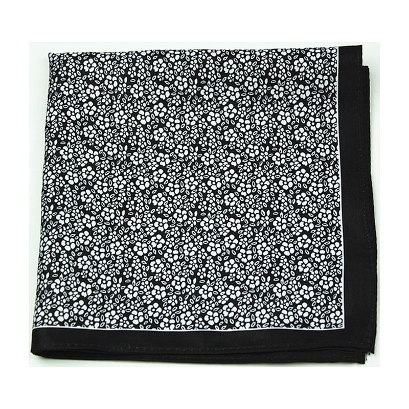 mens 100% polyester handkerchief floral pocket square made in china DPS5399C