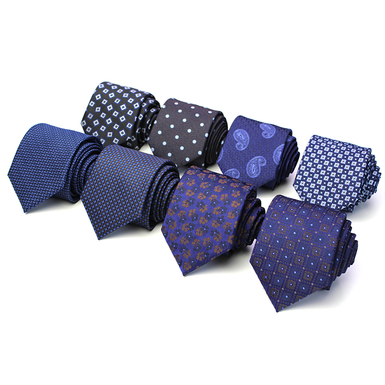 Custom Logo Sublimation Necktie Formal Ties Men Polyester Woven Jacquard Gray Stripe Neck Ties For Men