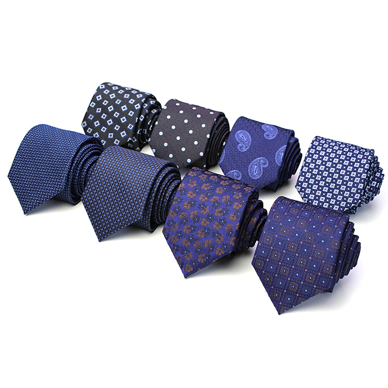 Custom Logo Sublimation Necktie Formal Ties Men Polyester Woven Jacquard Gray Stripe Neck Ties For Men